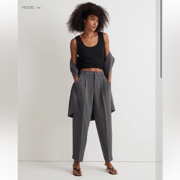 Madewell Pants - Madewell Pleated Tapered-Leg Pants in Easygoing Crepe